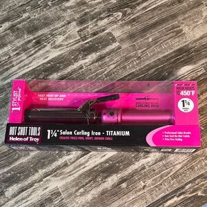 Hot Shot Tools Pink Titanium 1 1/4 inch Salon Curling Iron NIB